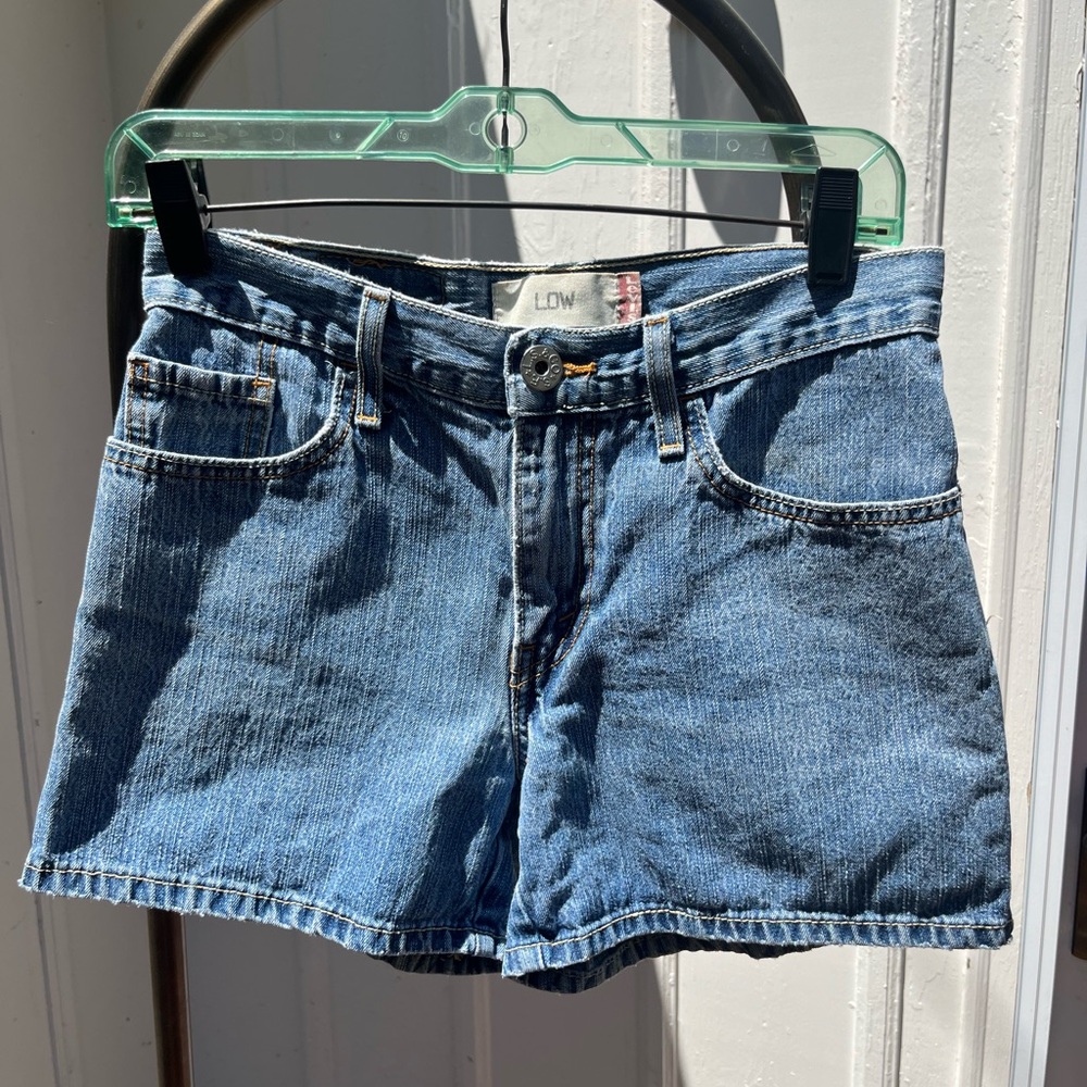 Levi's Blue Denim Low-Rise Jean Shorts